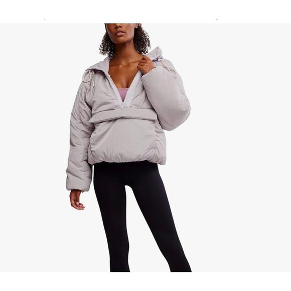 Free People, Women's, In A Pillow Puffer Pullover, Oyster, medium - Picture 2 of 8